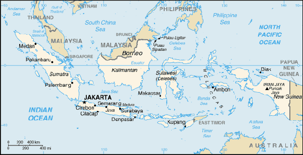 A Map of Indonesia