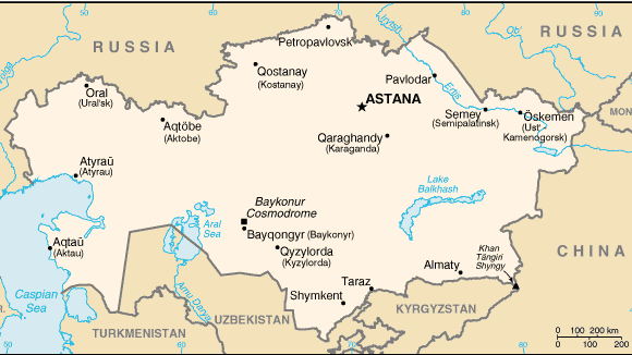 A Map of Kazakhstan