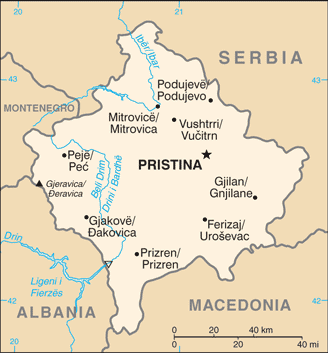 A Map of Kosovo