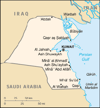 A Map of Kuwait