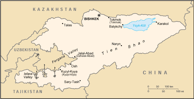 A Map of Kyrgyzstan