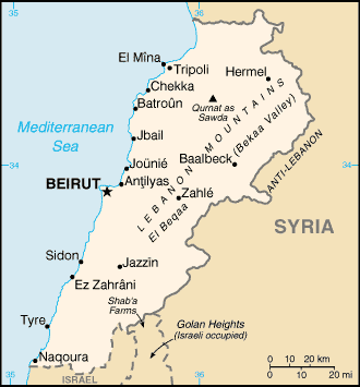 A Map of Lebanon