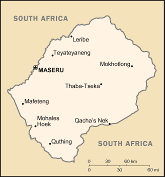 A Map of Lesotho