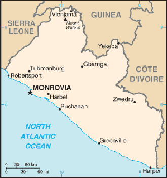 A Map of Liberia