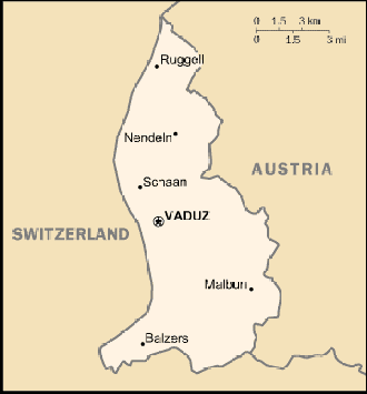 A Map of Liechtenstein