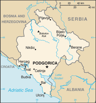 A Map of Montenegro