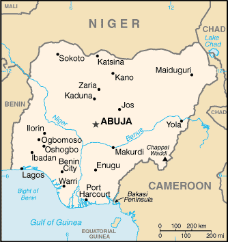 A Map of Nigeria