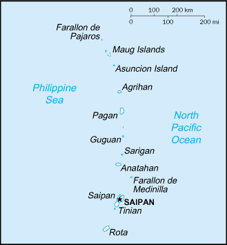 A Map of Northern Mariana Islands