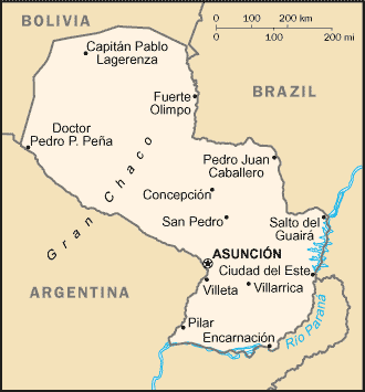 A Map of Paraguay