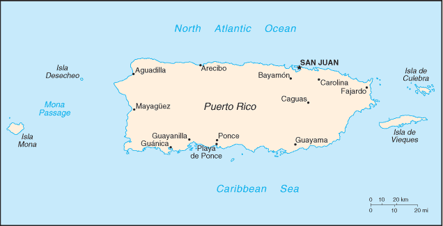 A Map of Puerto Rico