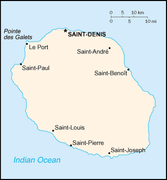 A Map of Reunion Island