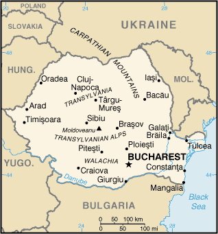 A Map of Romania