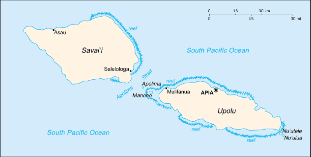 A Map of Samoa