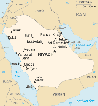 A Map of Saudi Arabia