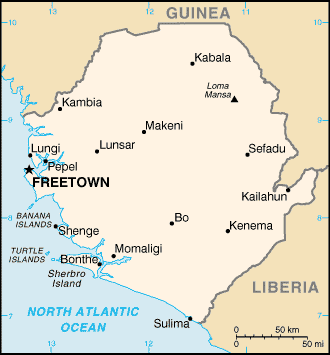 A Map of Sierra Leone