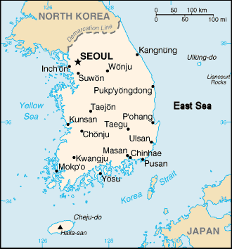 A Map of South Korea