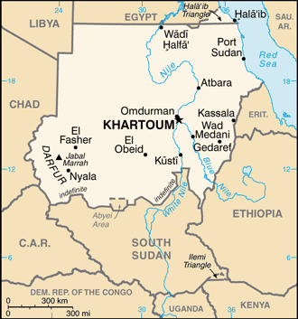 A Map of Sudan