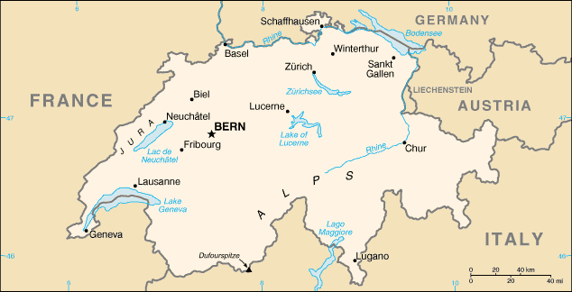 A Map of Switzerland