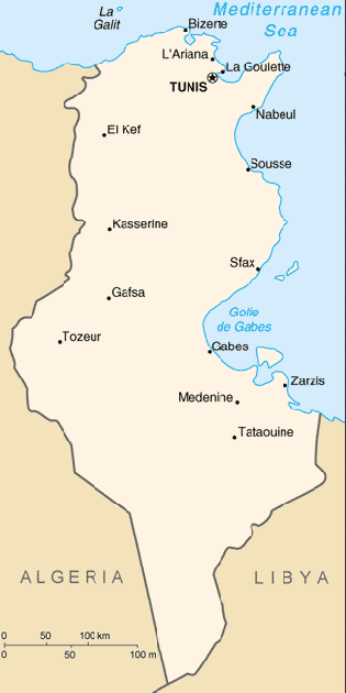 A Map of Tunisia
