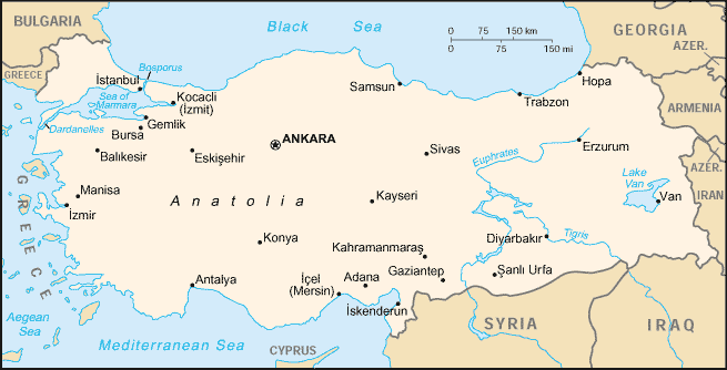 A Map of Turkey