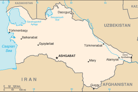 A Map of Turkmenistan