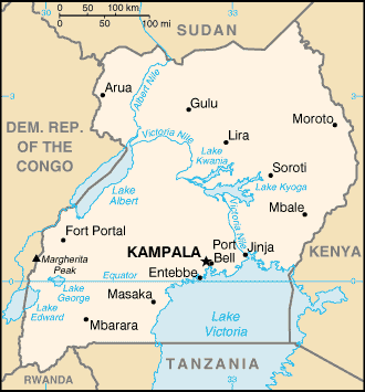 A Map of Uganda