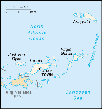 A Map of British Virgin Islands