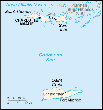 A Map of Virgin Islands (US)