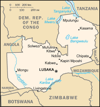 A Map of Zambia
