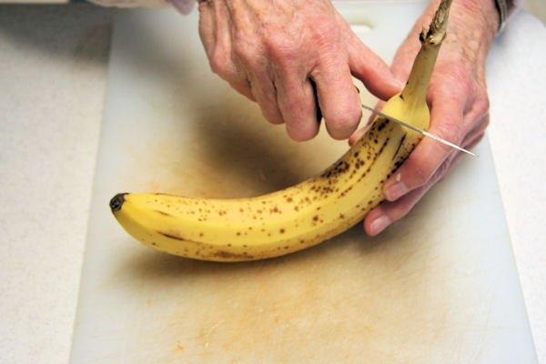 Step 1 - Small Cut on Banana 
