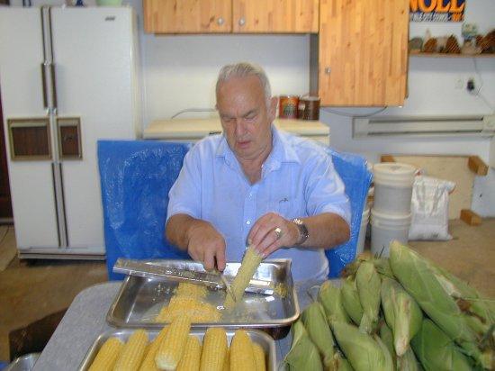 Step Seven, Scraping the Cut Cob