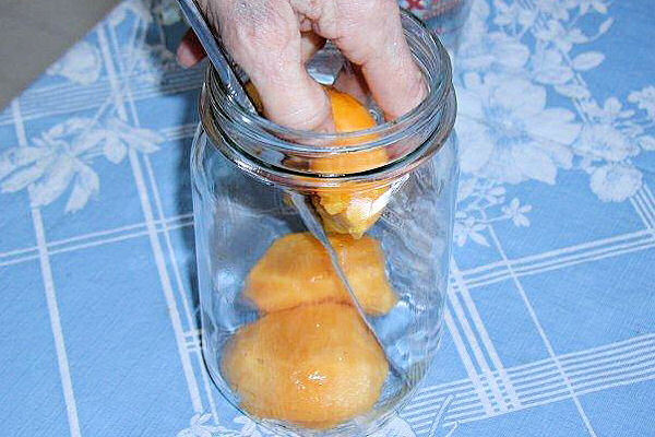 Step Six, Slide Peaches in Jar