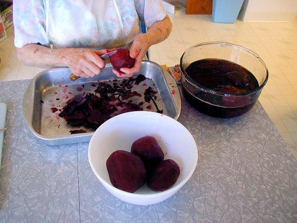 Step six, Peeling and Cutting Beets