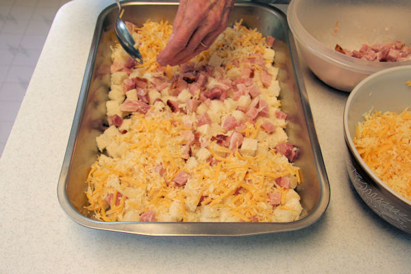 Step 11 - Cheeses into Pan