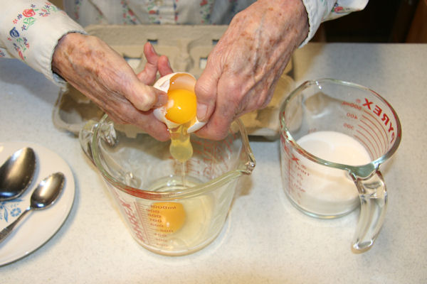 Step 6 - Crack Eggs - Measure Sugar