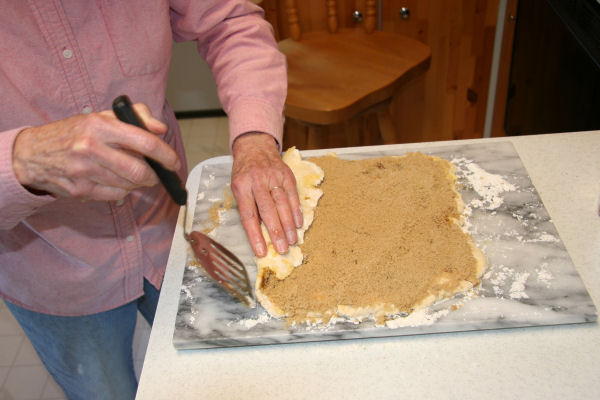 Step 11 - Begin to Roll up Dough 