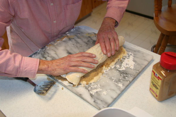 Step 12 - Finish Rolling up the Dough 