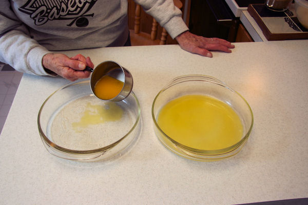 Step 3 - Pour Butter in Dishes 