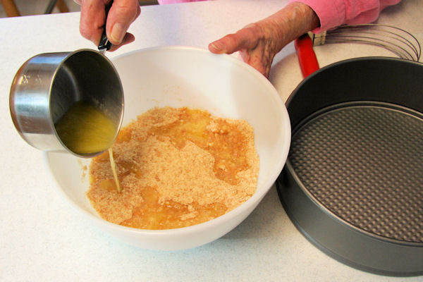 Step 4 - Pour Melted margarine on Crushed Wafers