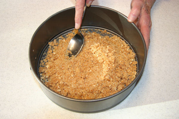Step 6 - Pour Wafer Crumbles into the Pan 
