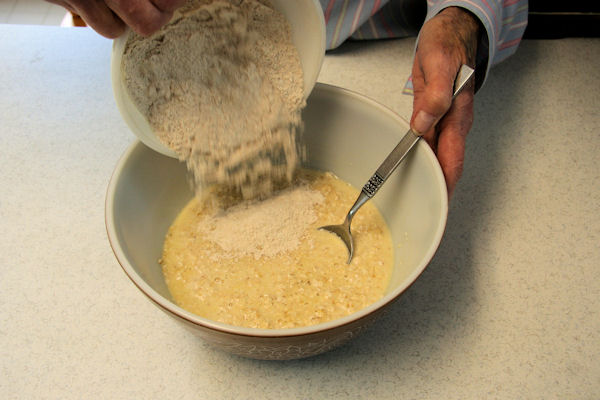 Step 17 - Flour into Oatmeal Bowl