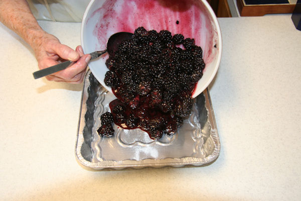 Step 12 - Blackberries into Pan