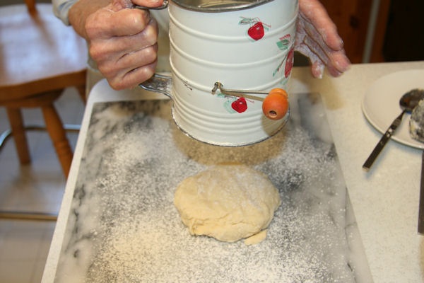Step 21 - Flatten, Flour Dough