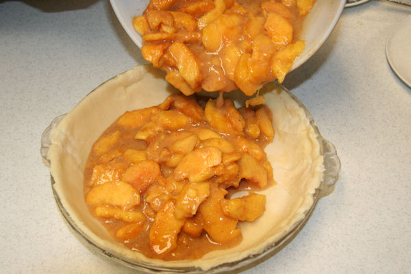 Step 20 - Peaches onto Crust