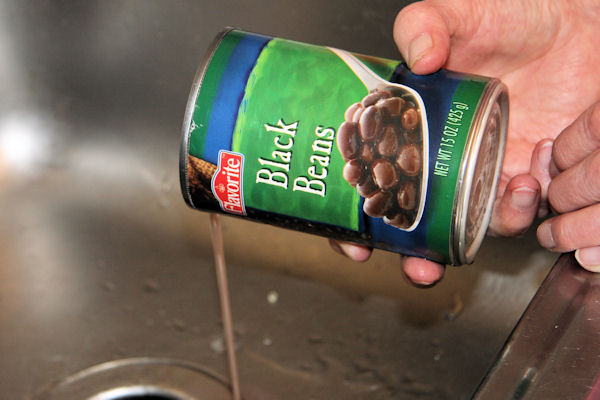 Step 1 - Drain Bean Cans