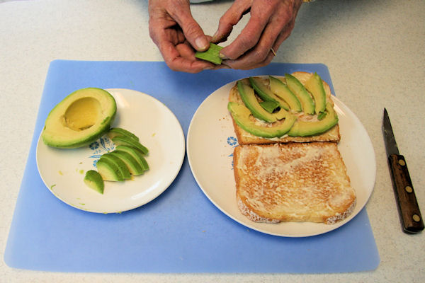 Step 9 - Place Avocado on Bread