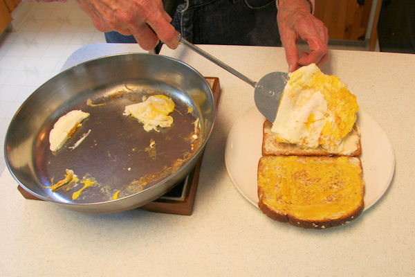 Step 8 - Put Egg on Bread