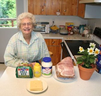 Making Ham Swiss Cheese Sandwiches