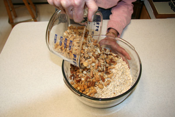 Step 5 - Add Nuts to Oats 