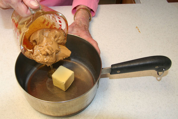 Step 5 - Honey Peanut Butter in Pan 